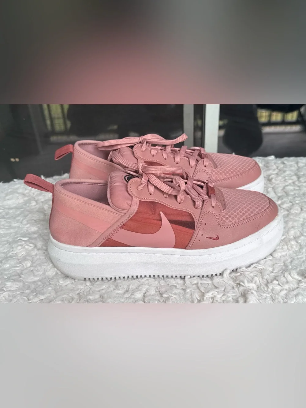 Nike Court Vision Alta TXT Pink Low-Top Platform Sneakers UNISEX
